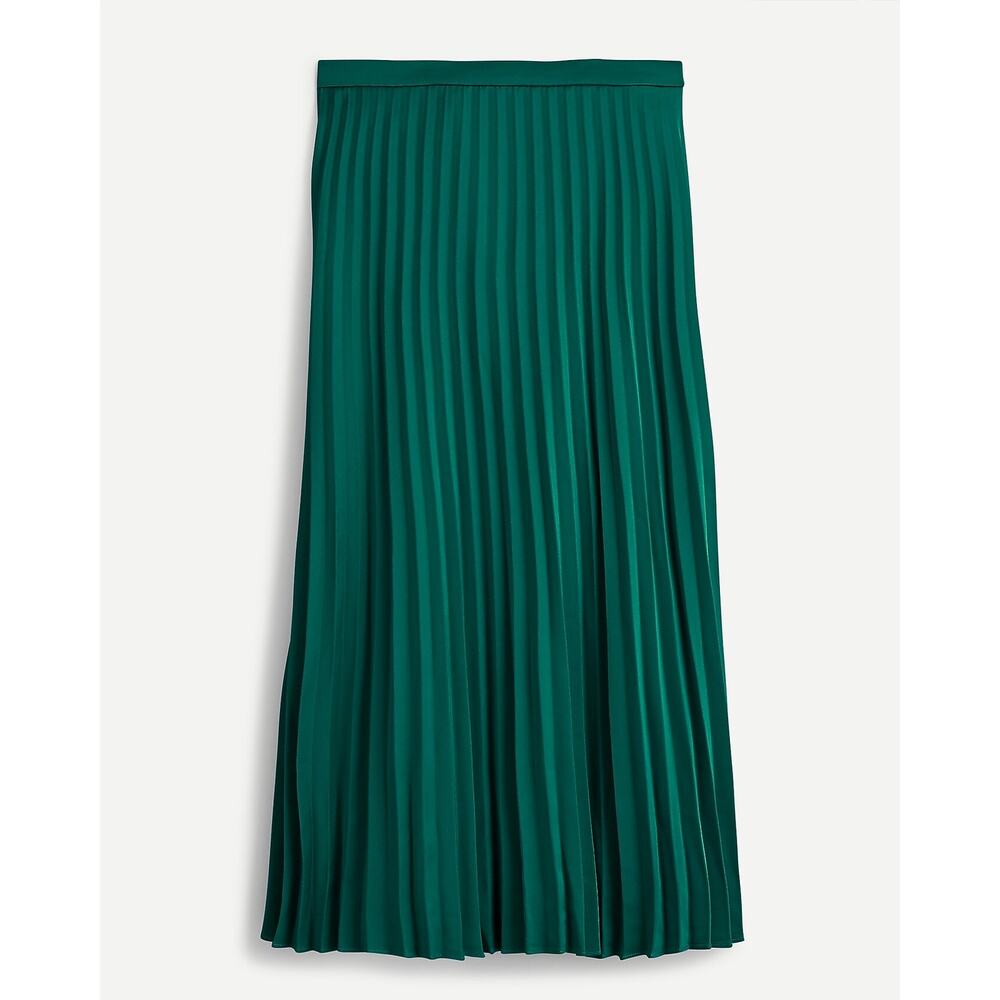 J.Crew Womens Deep Green Midi Pleated Skirt Size 6